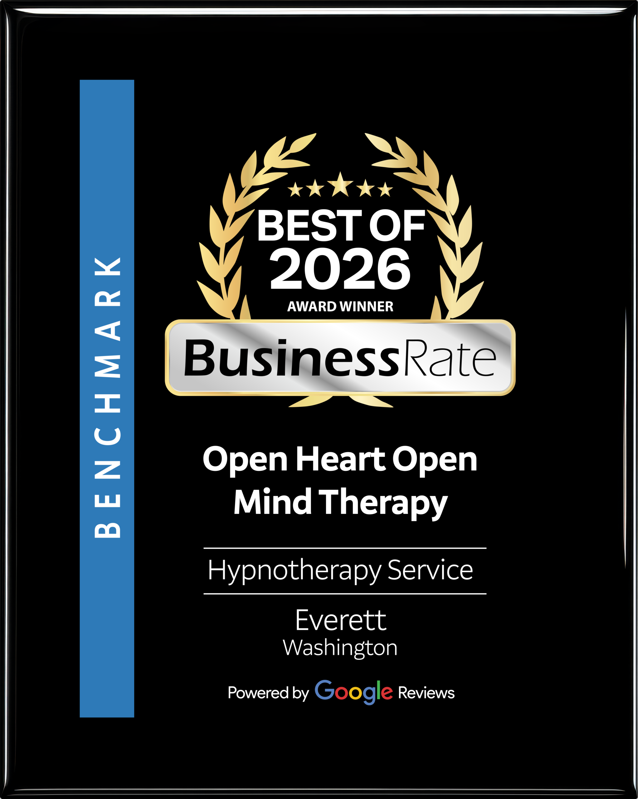 Open Heart Open Mind Therapy Best of 2026 BusinessRate Plaque, from Seattle WA